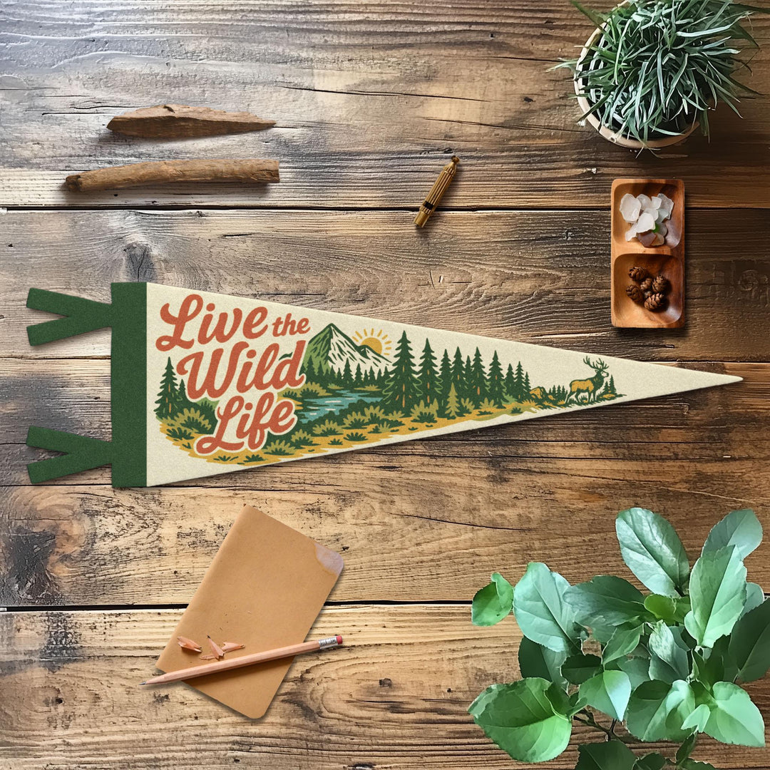 Live the Wild Life Felt Pennant