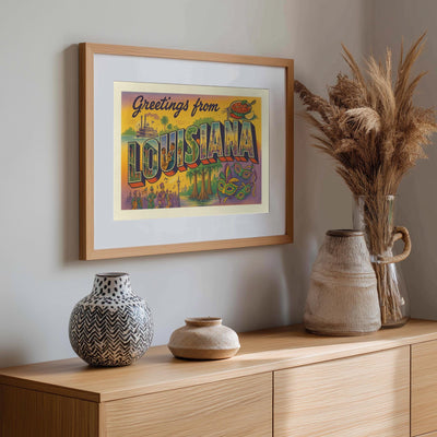 Louisiana Postcard Art Print