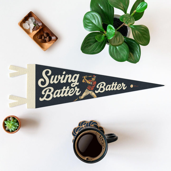 Swing Batter Batter Felt Pennant