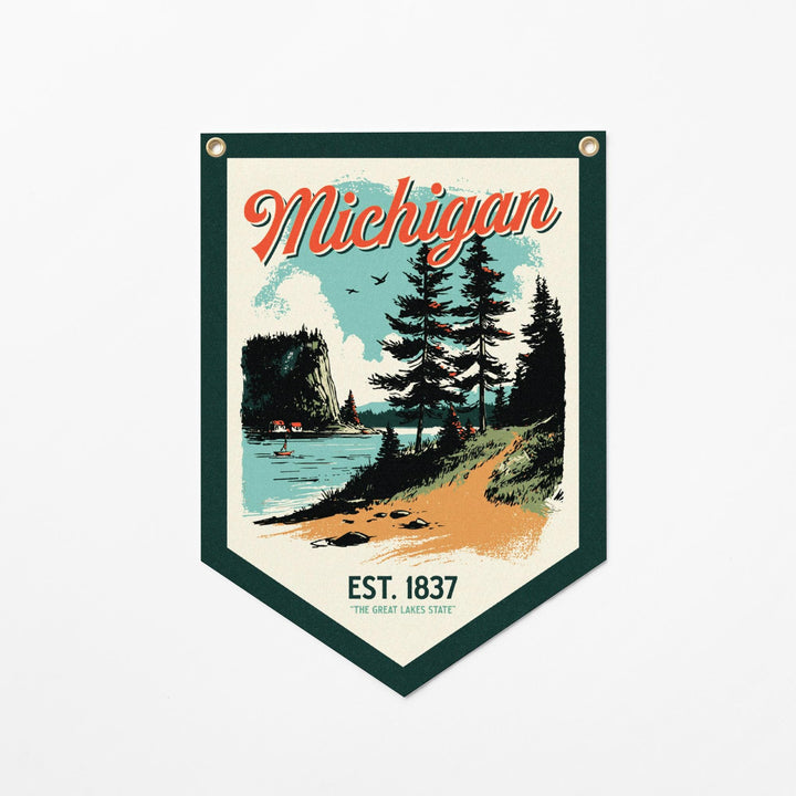Michigan Felt Camp Flag
