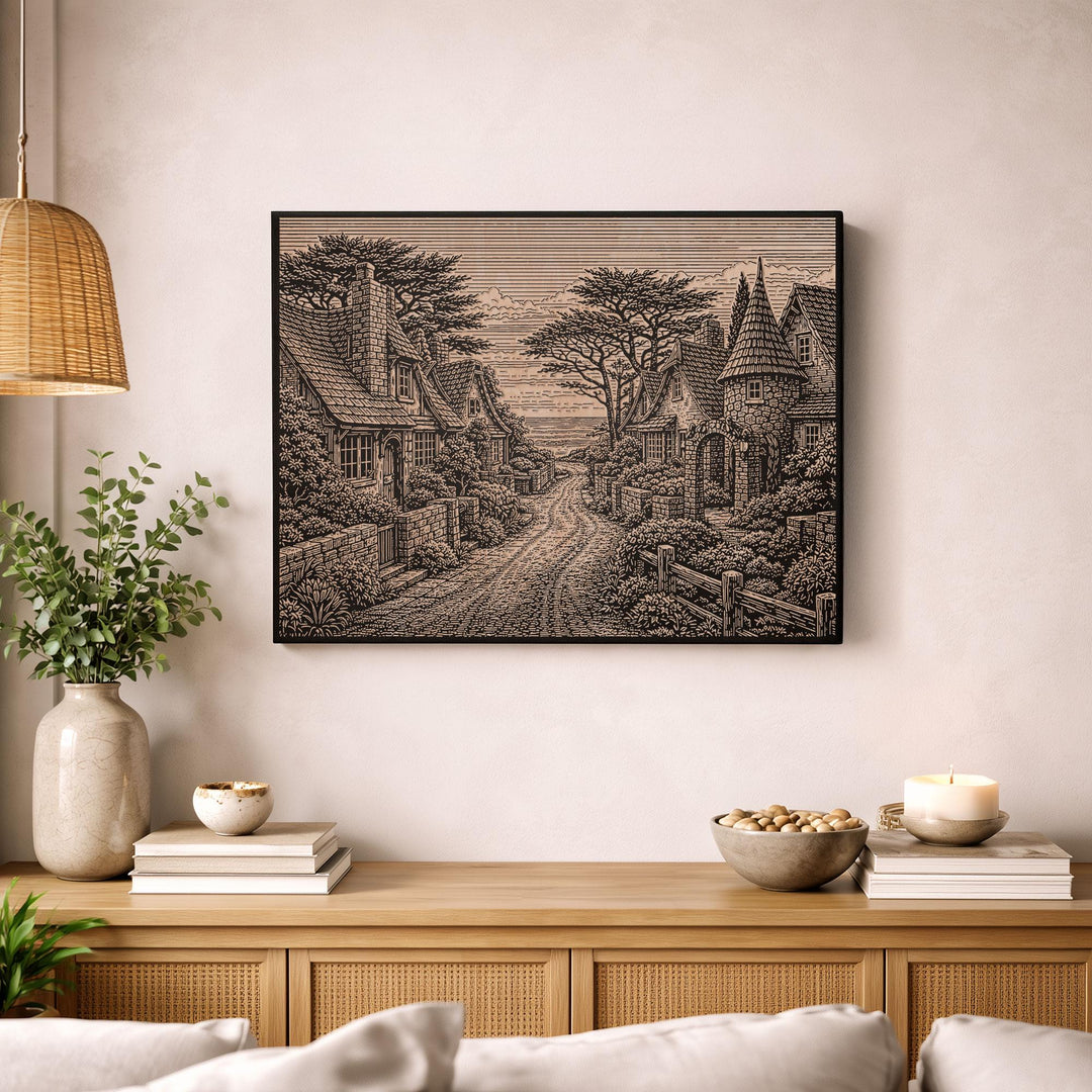Carmel by the Sea Engraved Birch Art Panel
