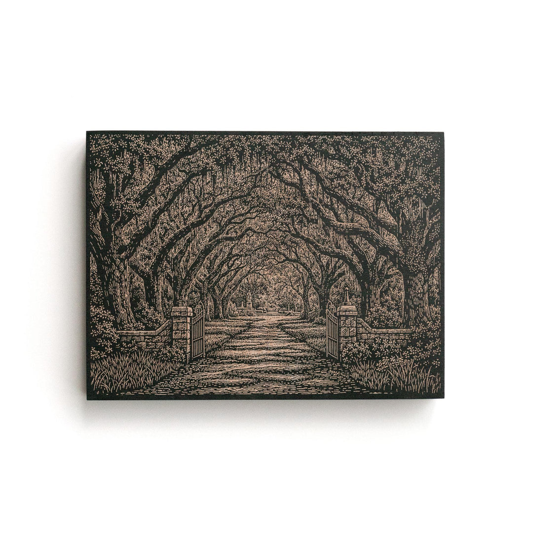 Savannah Oak Avenue Engraved Birch Art Panel
