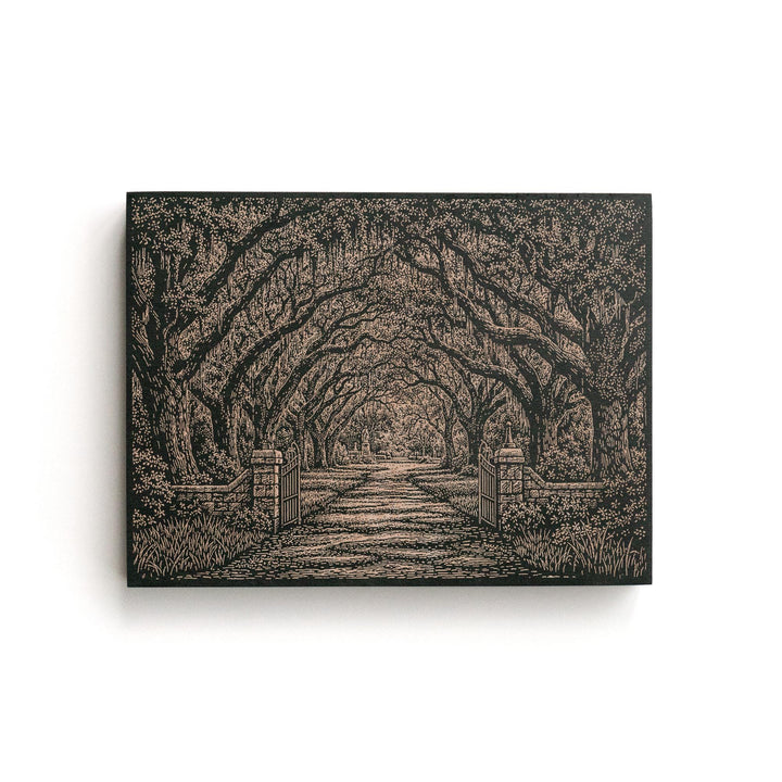 Savannah Oak Avenue Engraved Birch Art Panel