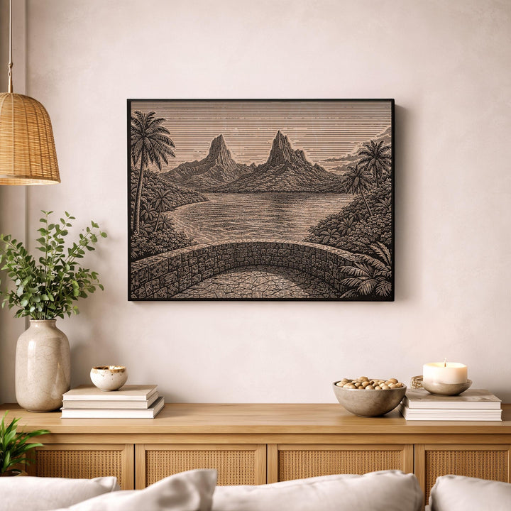 Moorea Tropical Vista Engraved Birch Art Panel