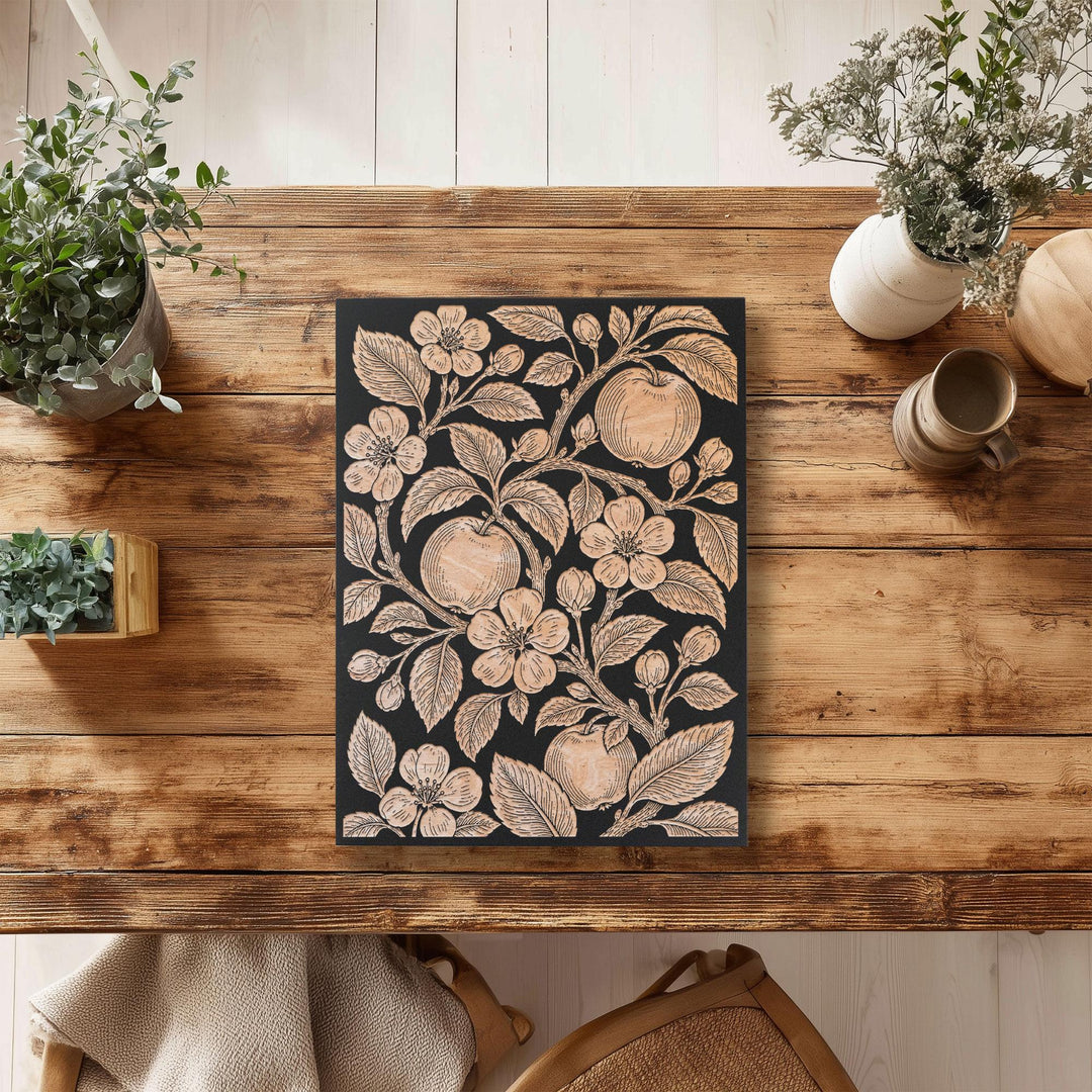 Apples Engraved Birch Art Panel