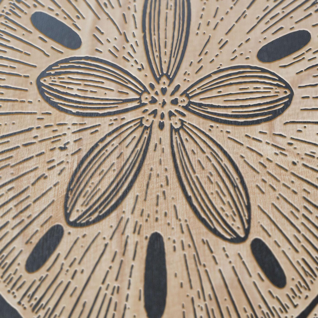 Sand Dollar Engraved Birch Art Panel