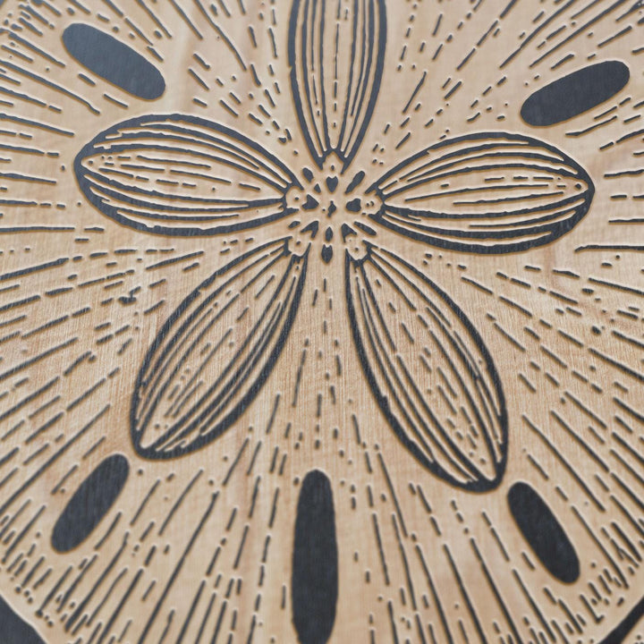Sand Dollar Engraved Birch Art Panel