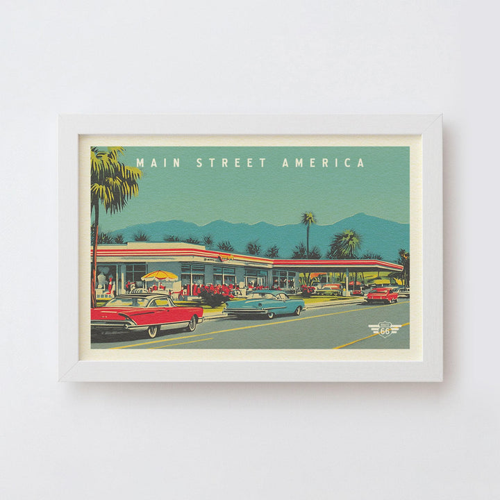 Main Street America Postcard Art Print