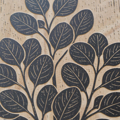 Eucalyptus Branch Engraved Birch Illustration