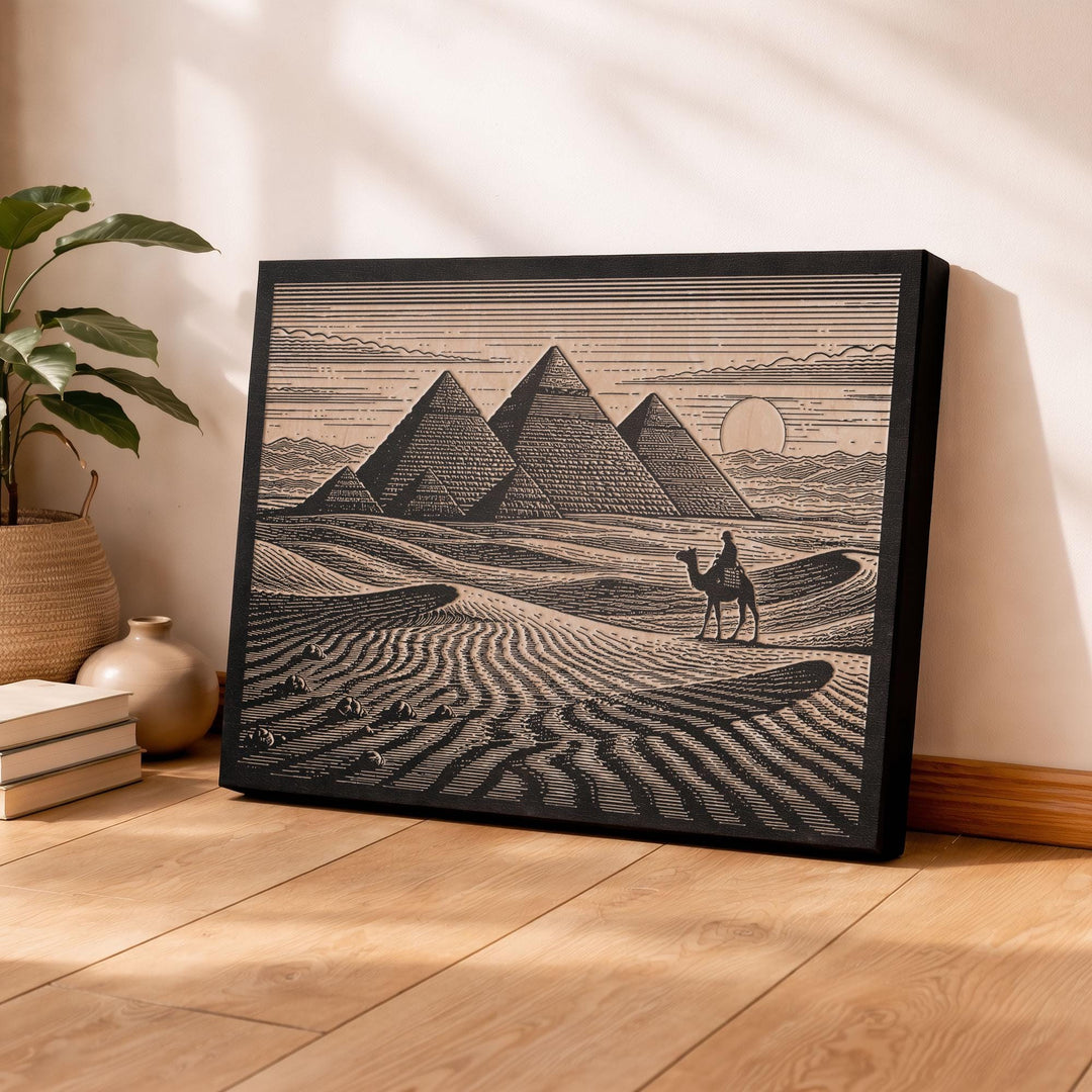 Great Pyramids Engraved Birch Art Panel
