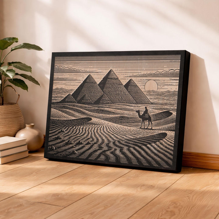 Great Pyramids Engraved Birch Art Panel