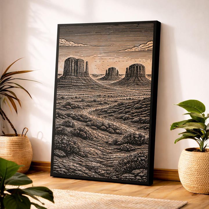 Monument Valley Engraved Birch Art Panel