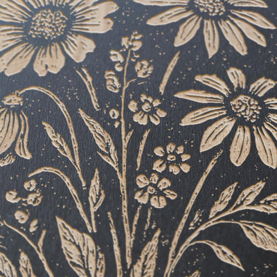 Wildflower Bouquet Engraved Birch Illustration