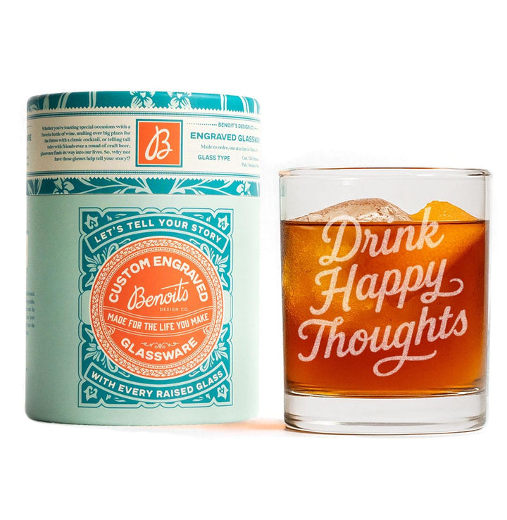 Drink Happy Thoughts Glasses