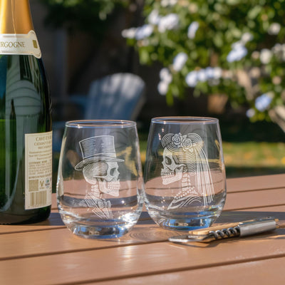 Skeleton Couple Glasses (Set of 2)