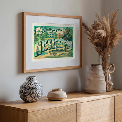Mississippi Postcard Art Print