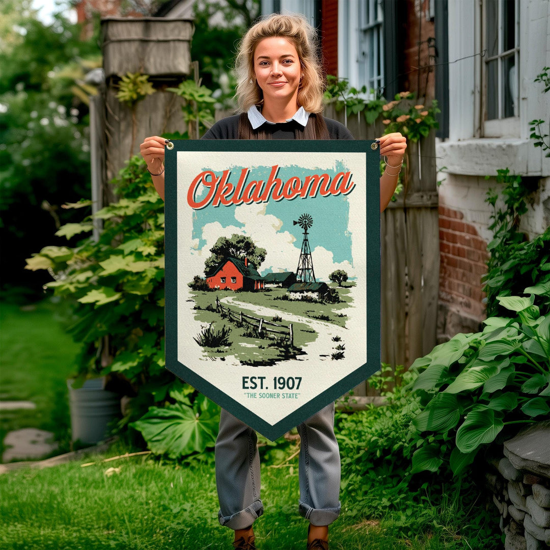 Oklahoma Felt Camp Flag