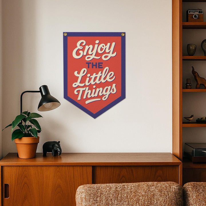 Enjoy the Little Things Felt Camp Flag