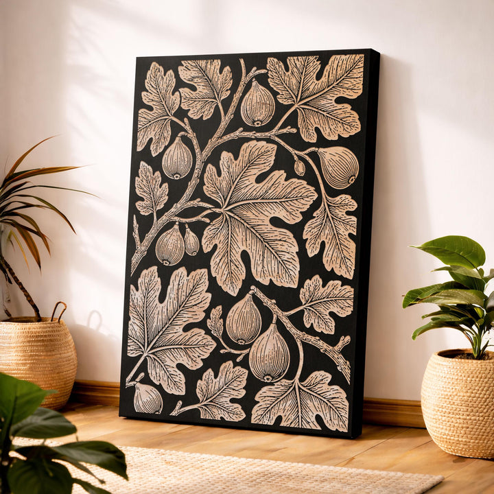 Fig Branch Engraved Birch Art Panel