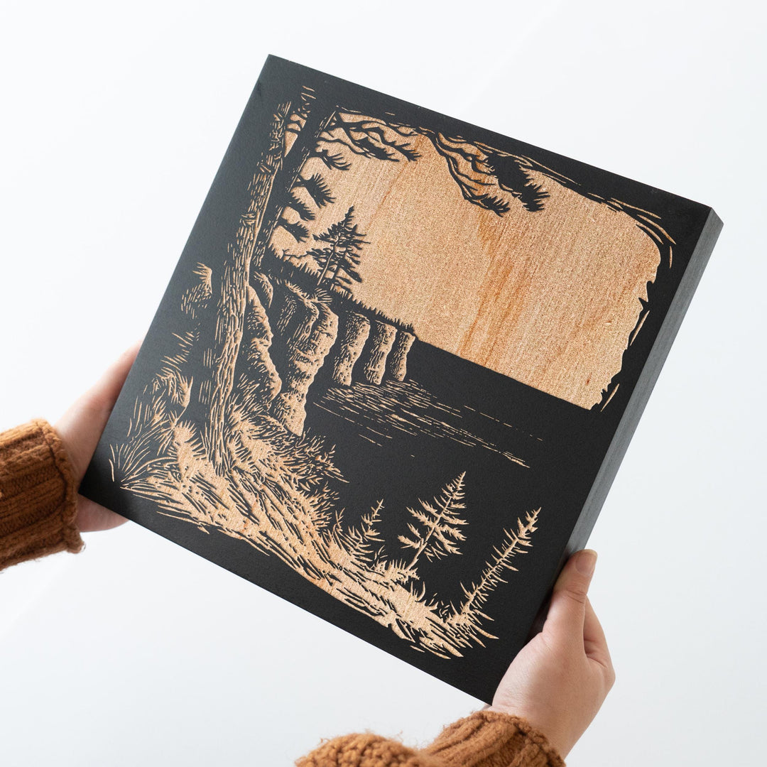 Michigan Pictured Rocks Engraved Illustration