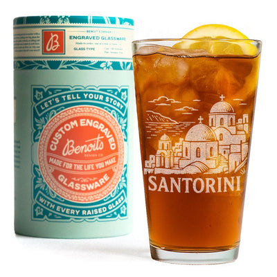 Santorini Greece Glass