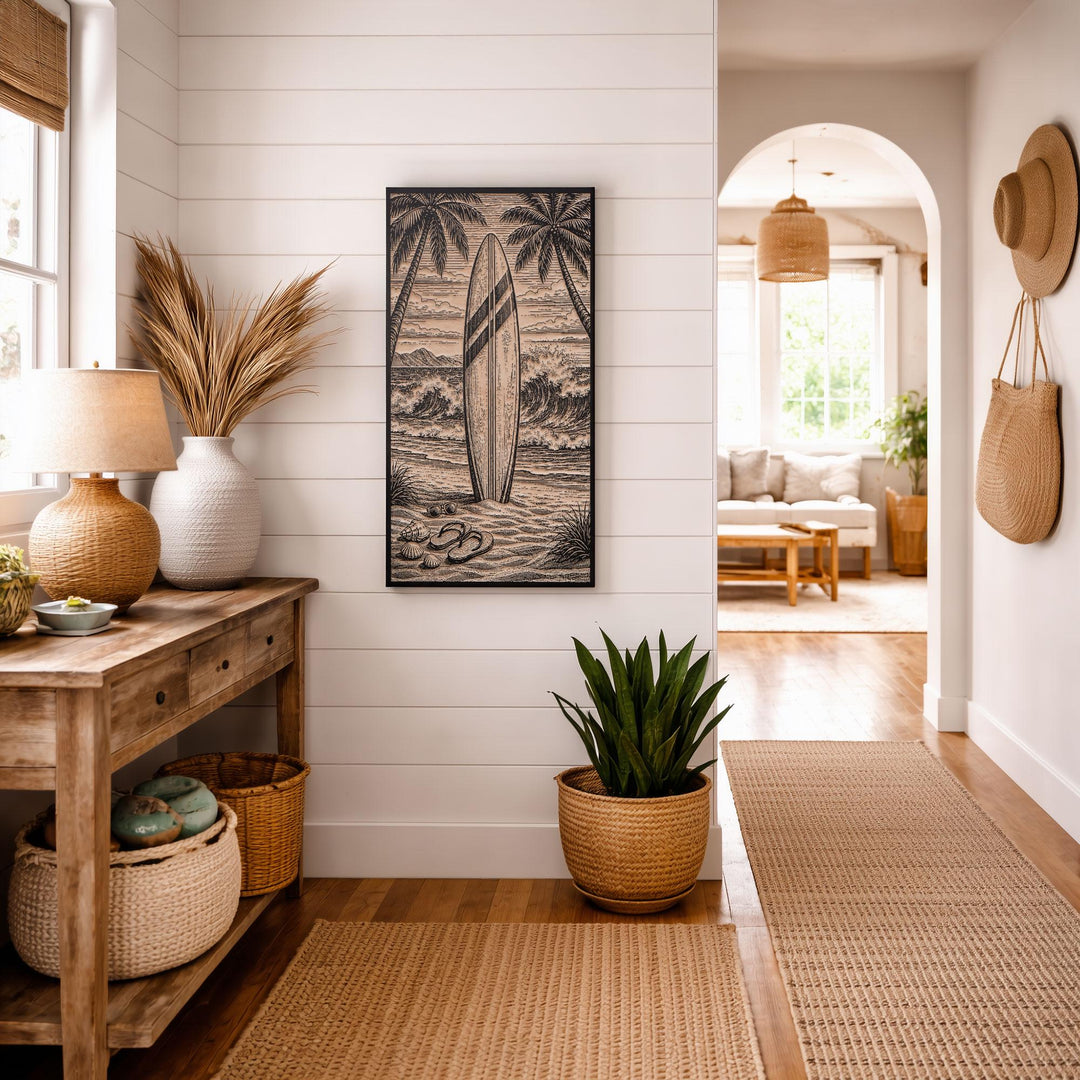 Beach Vibes Engraved Illustration