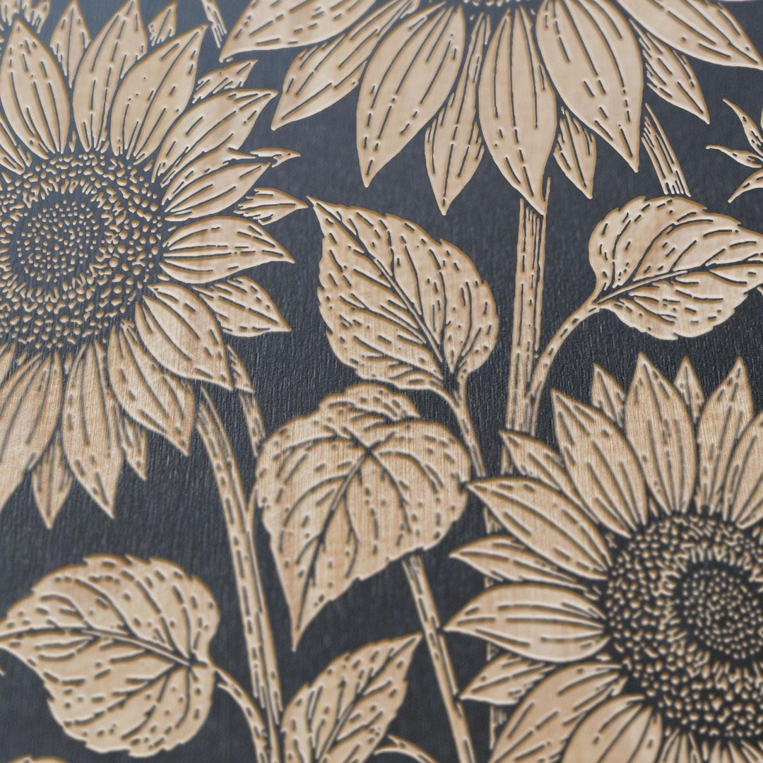 Sunflowers Engraved Birch Art Panel