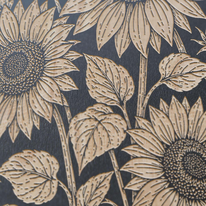 Sunflowers Engraved Birch Art Panel
