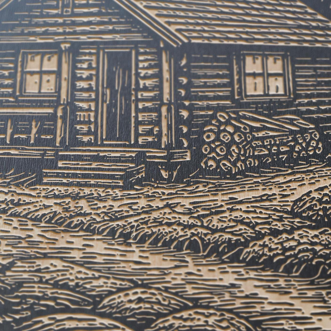 Cabin in the Woods Engraved Illustration