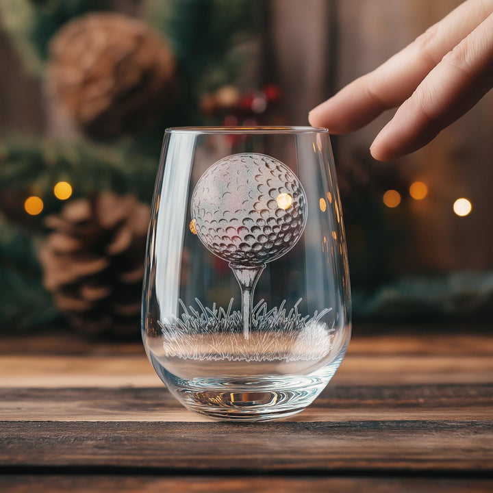 Golf Ball and Tee Glasses | Sports Themed Whiskey, Wine &amp; Beer Glassware, Golfing Drinkware, Golfer Athlete Gift, Classic Sports Fan Gift
