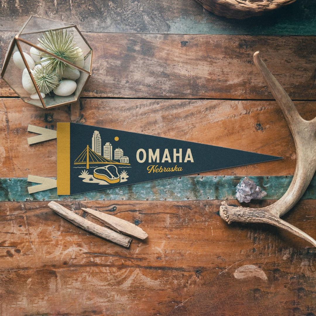 Omaha Nebraska Felt Pennant