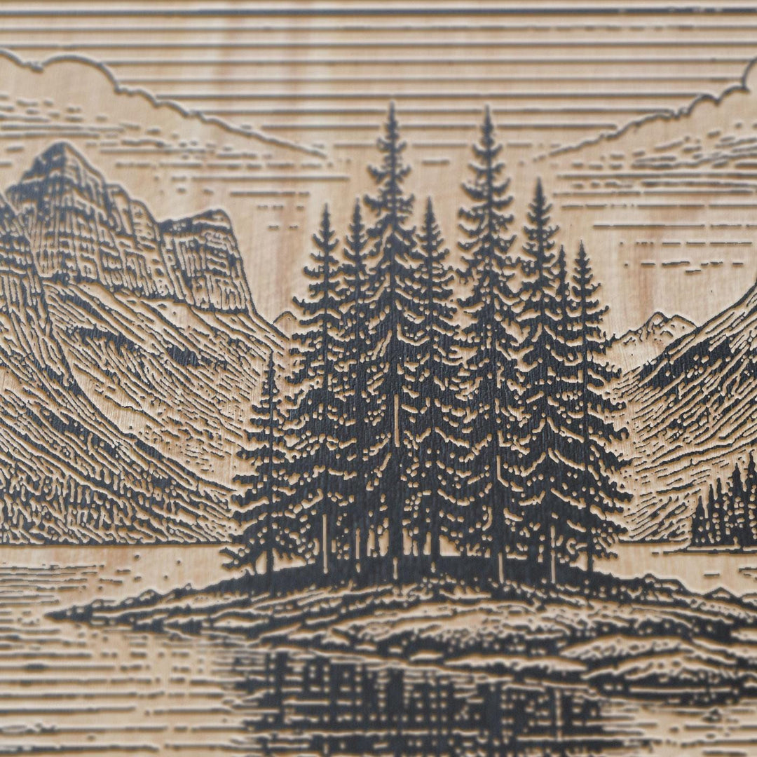 Jasper Spirit Island Engraved Birch Art Panel