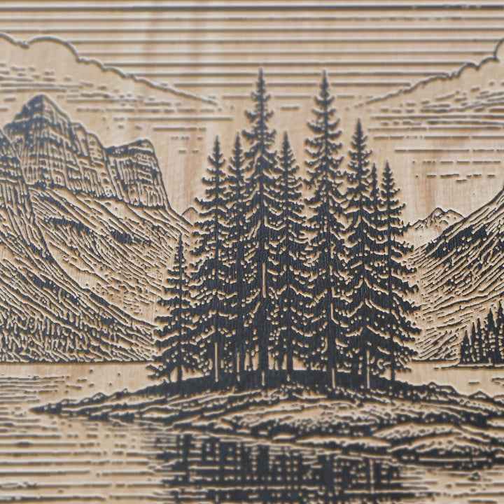 Jasper Spirit Island Engraved Birch Art Panel