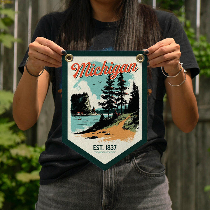 Michigan Felt Camp Flag