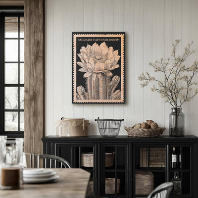 Saguaro Cactus Blossom Floral Wall Art