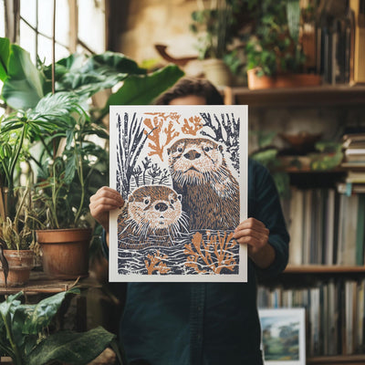 Otters Art Print