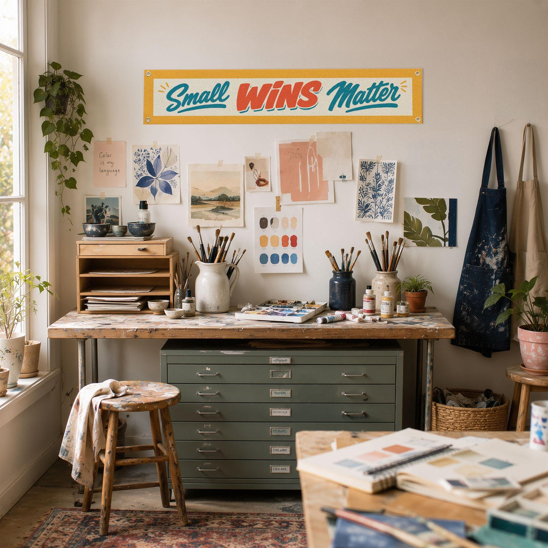 Small Wins Matter Felt Banner