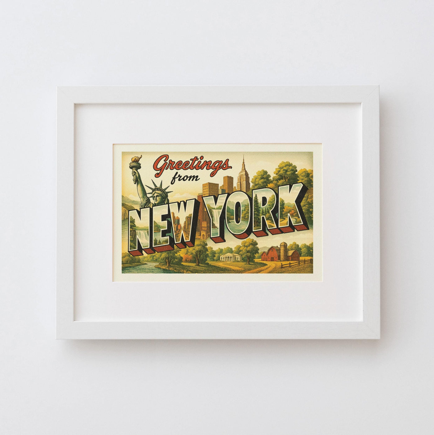 New York Postcard Art Print