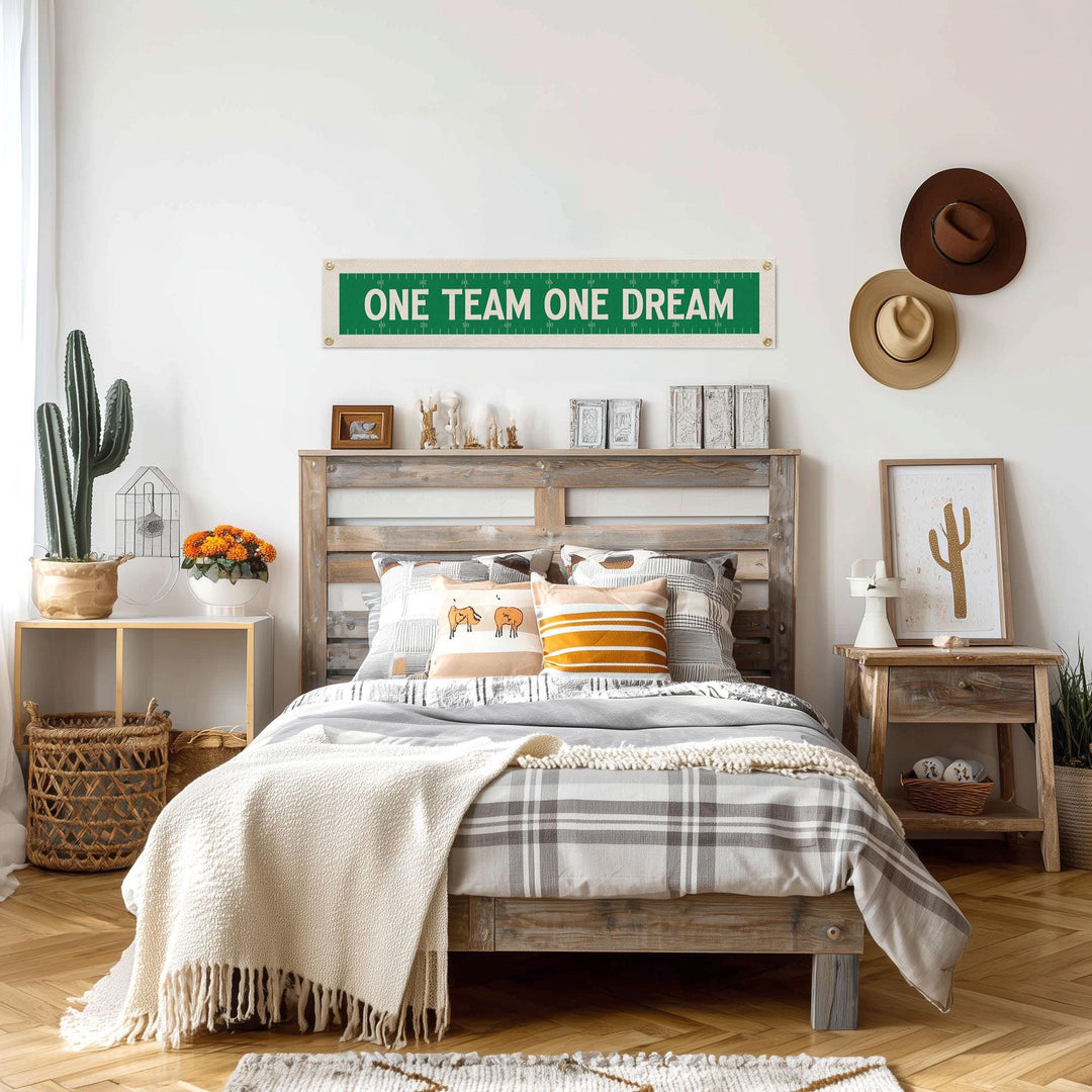 One Team One Dream Felt Football Banner