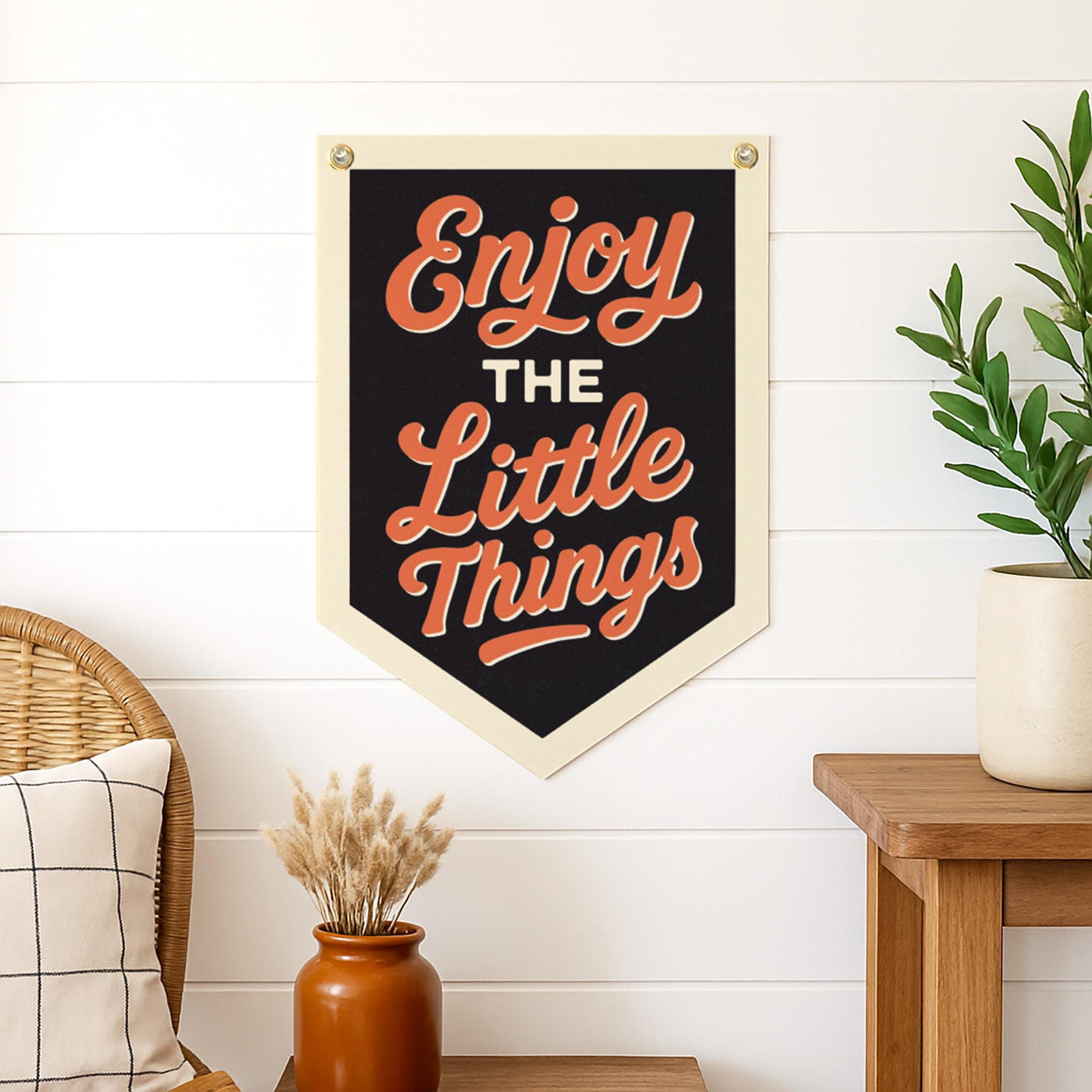 Enjoy the Little Things Felt Camp Flag