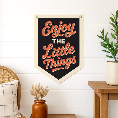 Enjoy the Little Things Felt Camp Flag