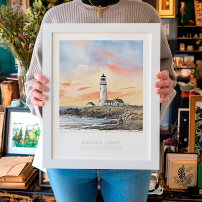 Boston Light Lighthouse Massachusetts Wall Art Print