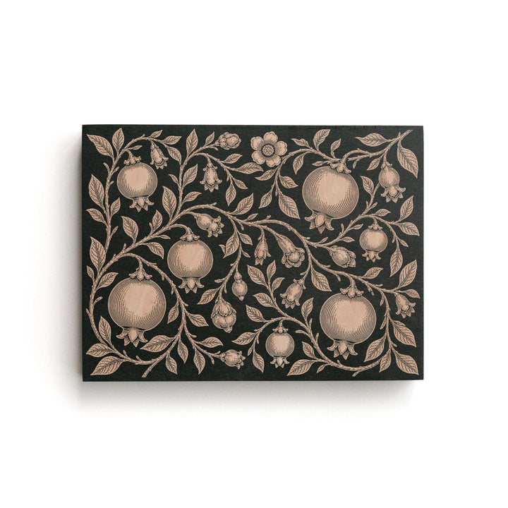 Pomegranate Vine Engraved Birch Art Panel