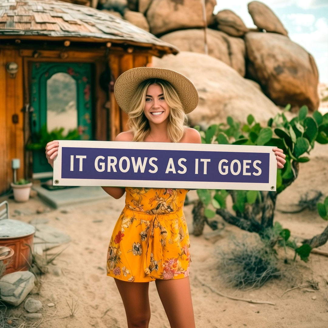 It Grows As It Goes Felt Sign Banner