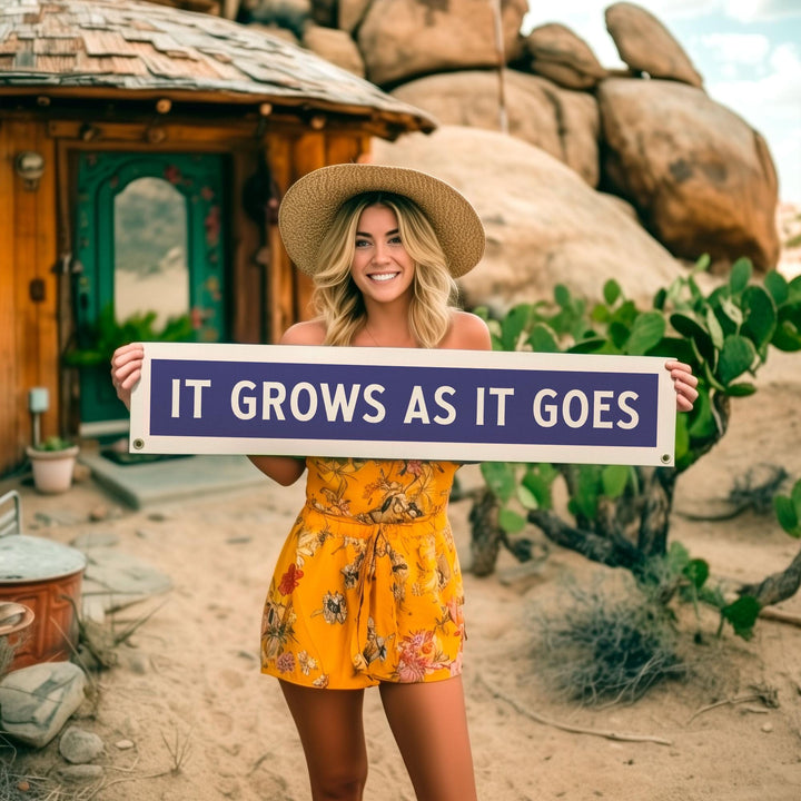 It Grows As It Goes Felt Sign Banner