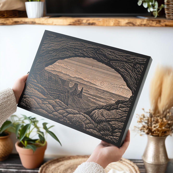 Arches Desert Window Utah Engraved Birch Art Panel