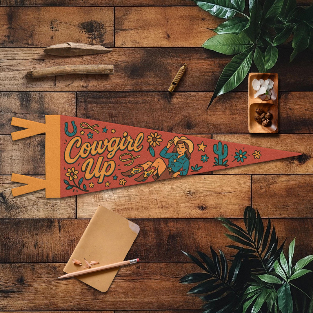 Cowgirl Up Felt Pennant