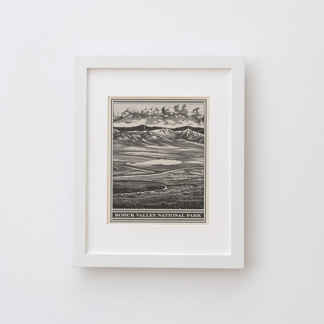 Kobuk Valley National Park Lithograph Style Print - Vintage Alaska archival matte fine art print gift. Arctic Circle Caribou Migration