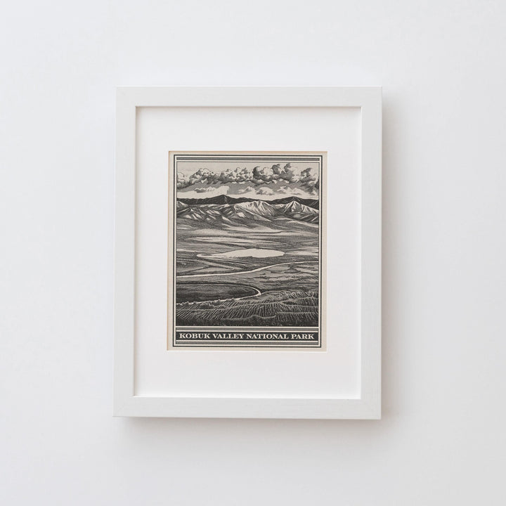 Kobuk Valley National Park Lithograph Style Print - Vintage Alaska archival matte fine art print gift. Arctic Circle Caribou Migration
