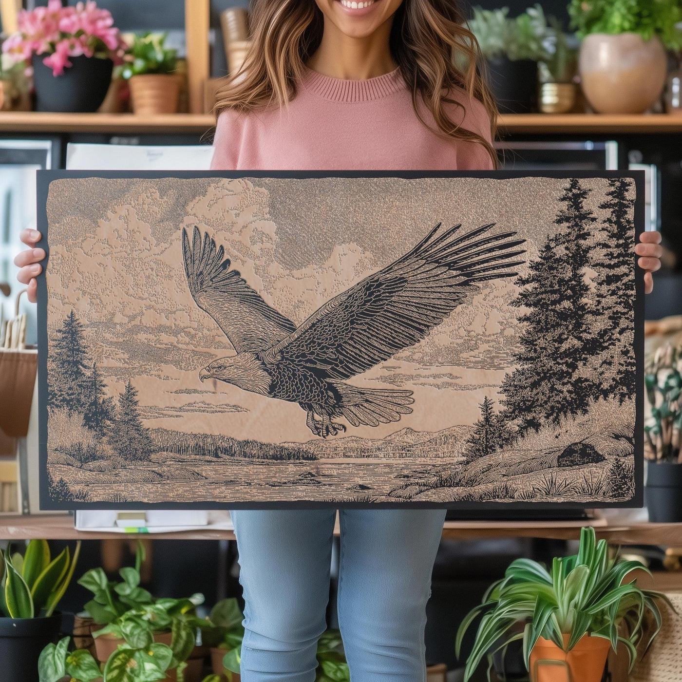 Bald Eagle Engraved Illustration